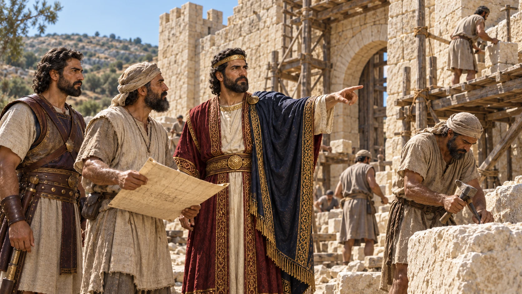 Rehoboam oversees the building of fortified cities in Judah.