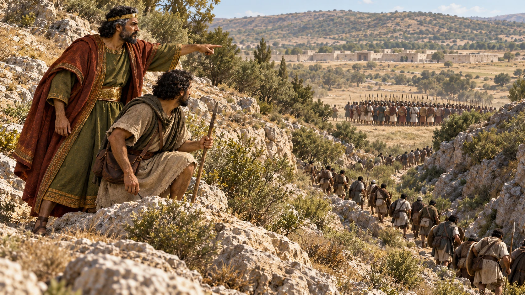 Jeroboam directs a detachment around behind Judah’s position.