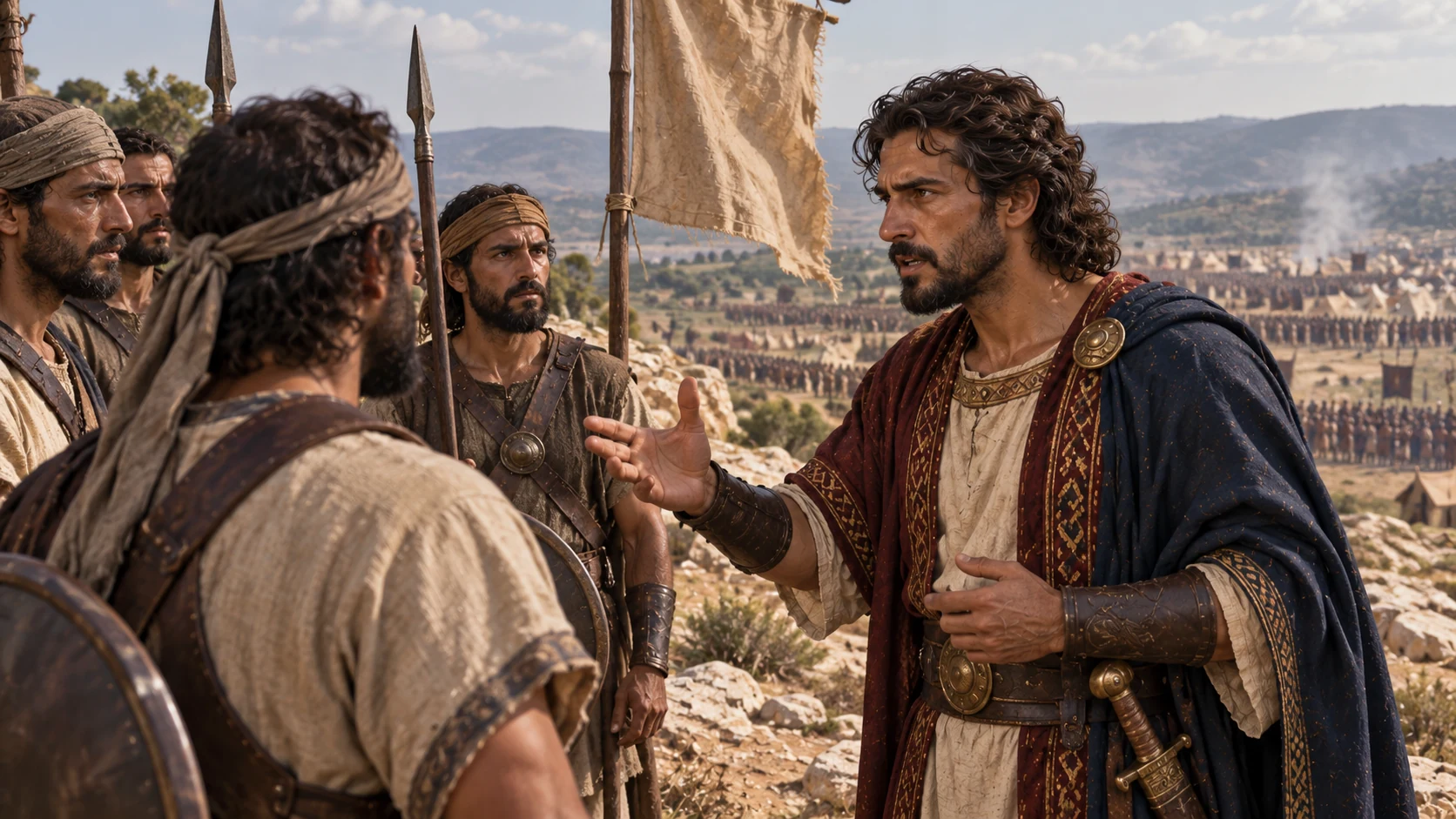 Abijah recalls the lasting covenant and the rebellion while addressing his officers.
