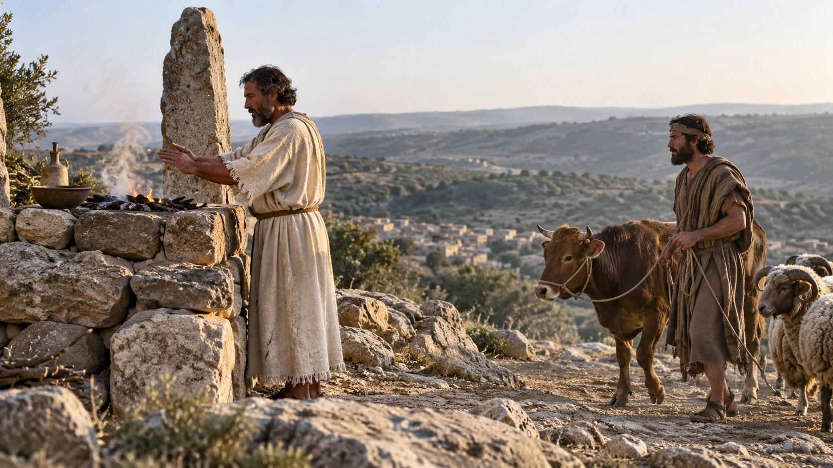 A substitute officiant and arriving animals illustrate the priesthood Abijah condemns.