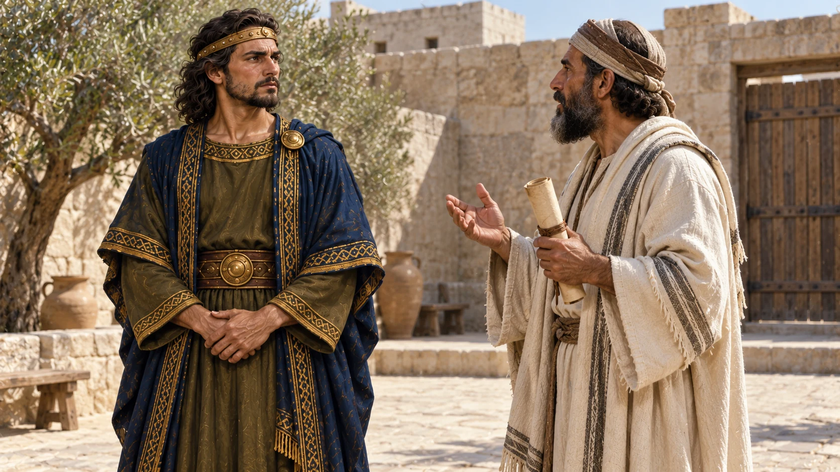 Asa listens attentively to a priest in an illustration of his good and right beginning.