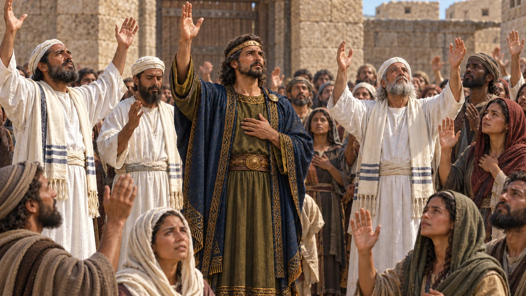 The people covenant to seek Yahweh with all their heart and soul.