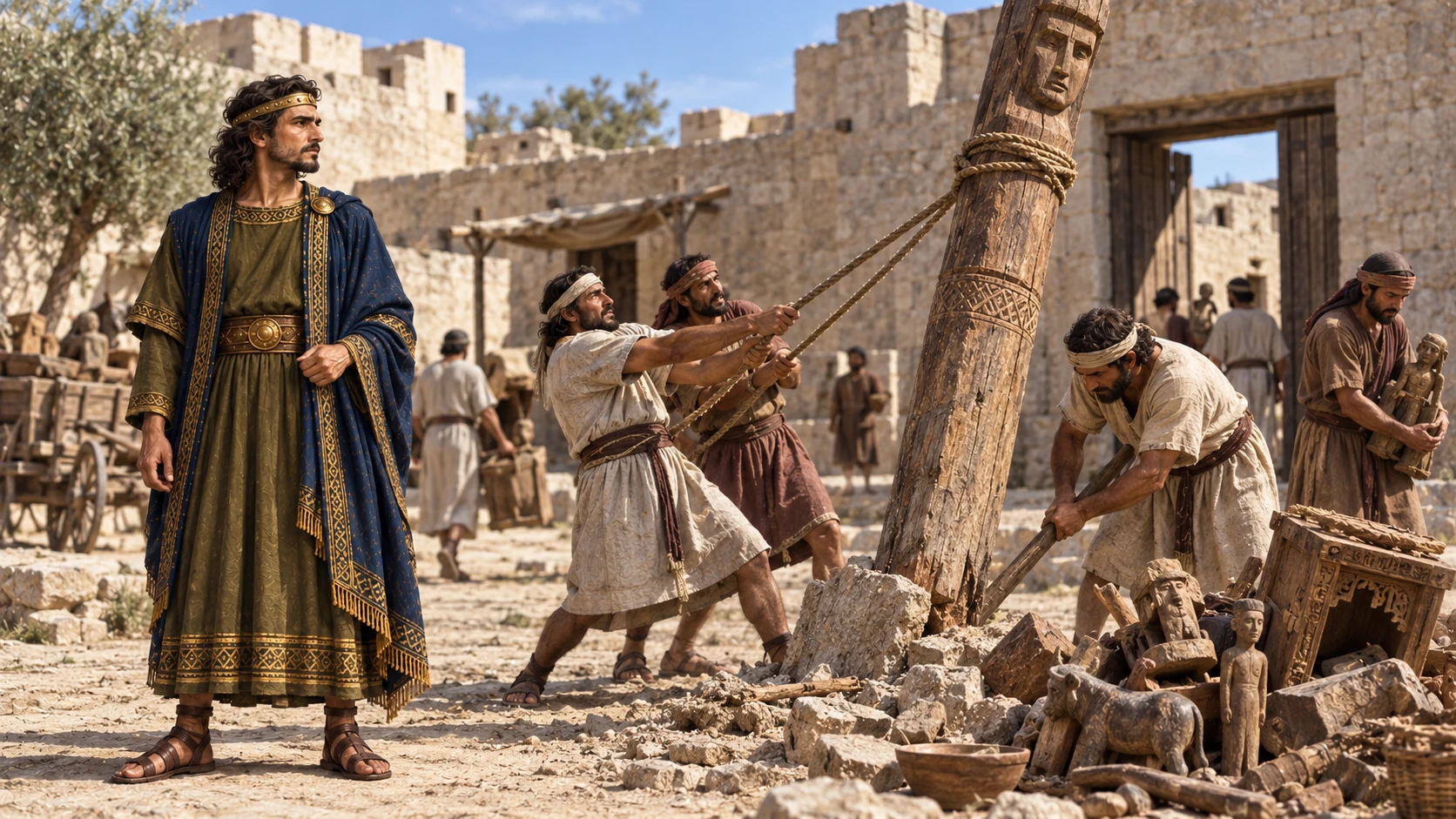 Asa takes courage, removes detestable things, and renews Yahweh’s altar.