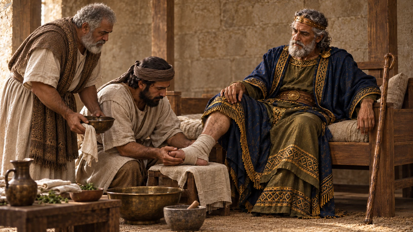 Asa’s feet become severely diseased, and he seeks physicians.