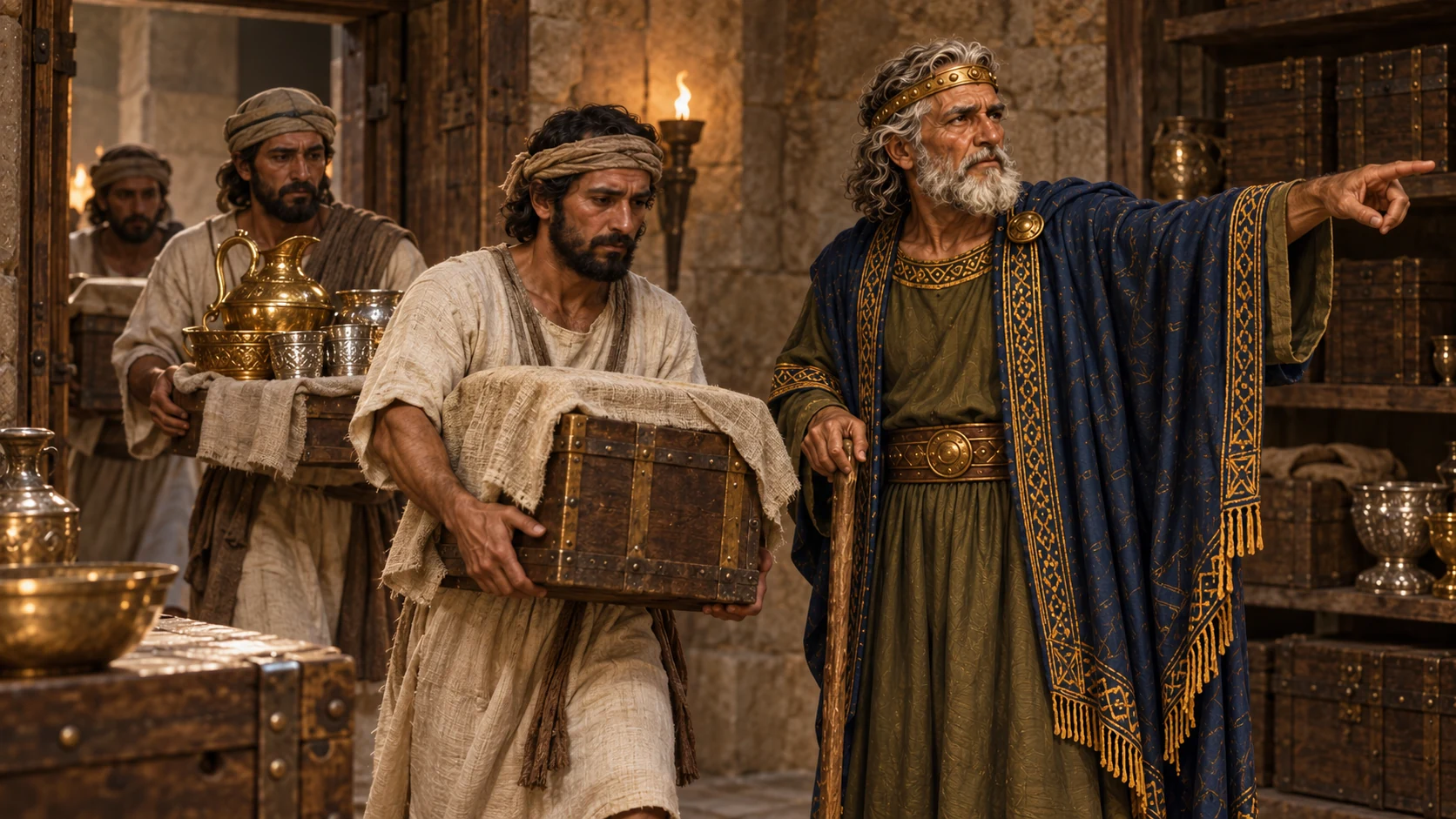 Asa sends temple and palace silver and gold to Ben-hadad.
