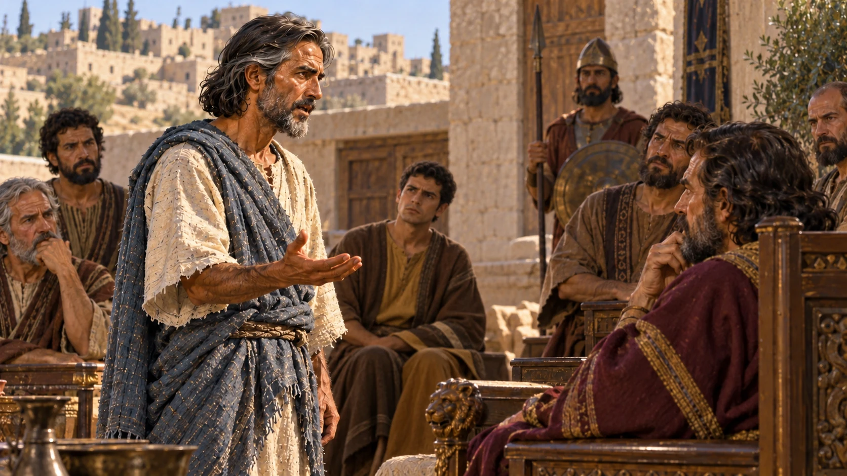 Micaiah speaks of his vision of Yahweh’s council.