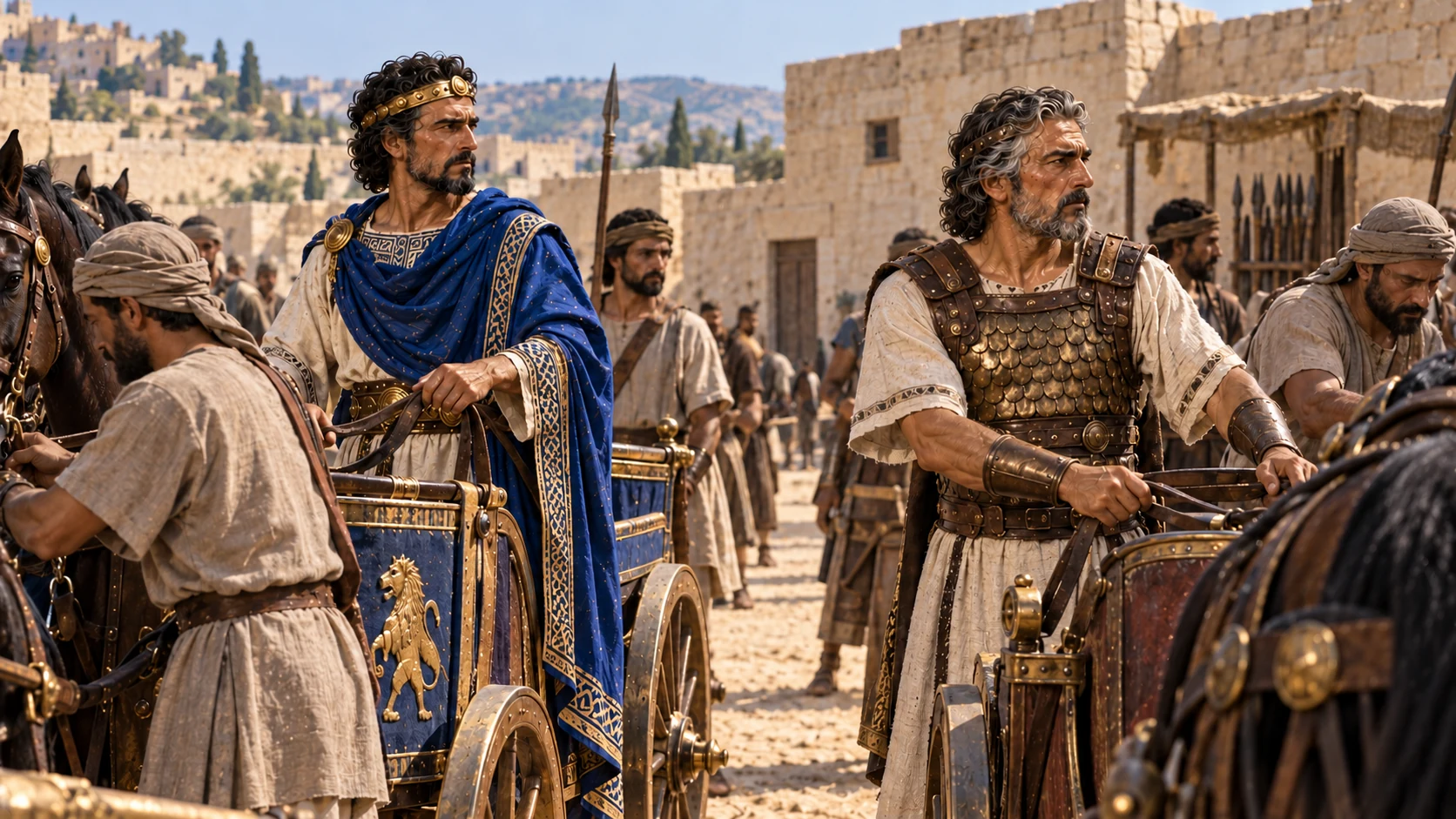 Ahab disguises himself while Jehoshaphat wears his robes.