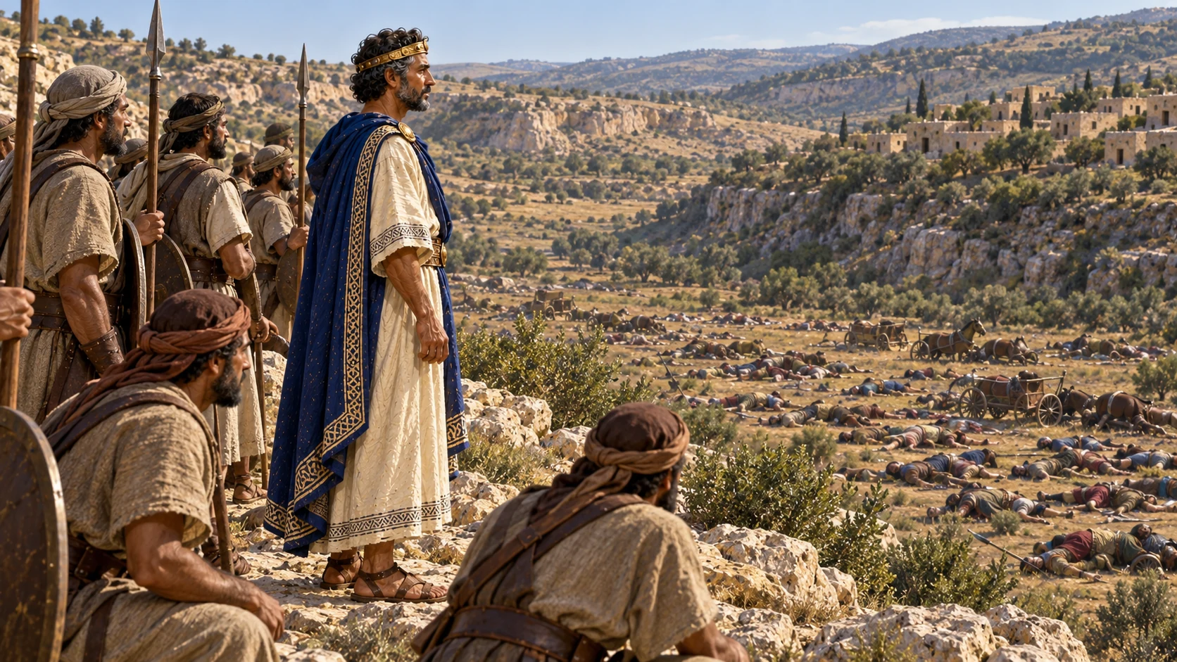 Judah sees the fallen multitude from the lookout.