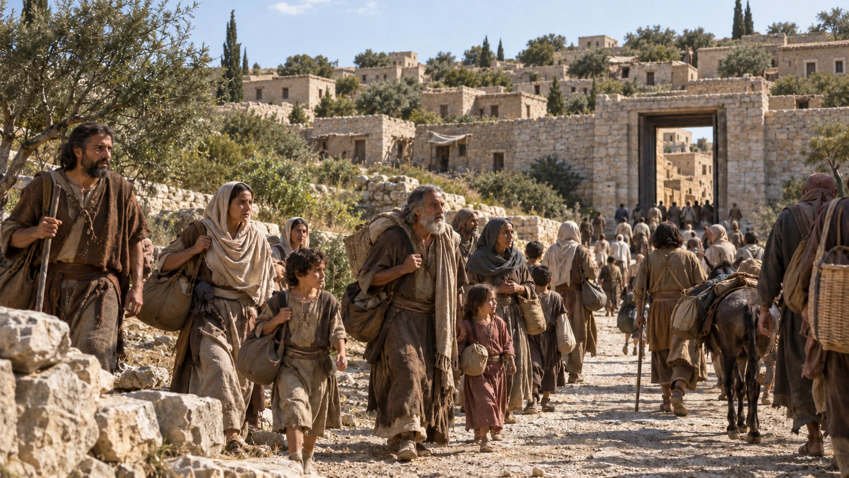 People come from Judah’s cities to seek Yahweh.