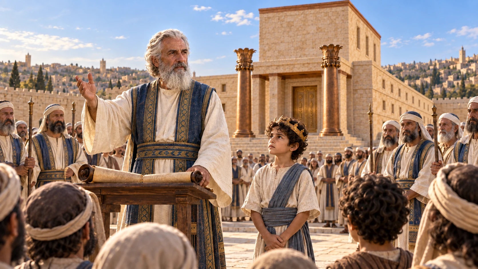 Jehoiada makes a covenant with the people and king.