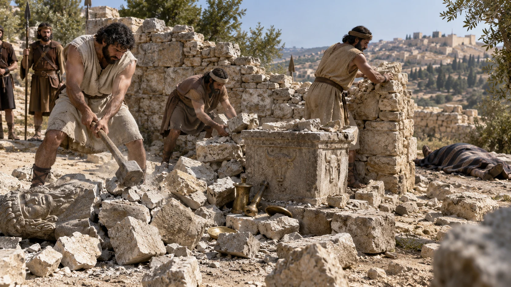 The people smash Baal’s altars and images.
