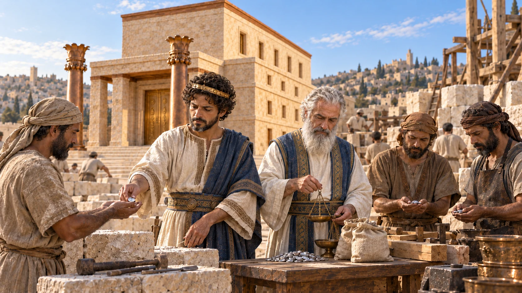 Joash and Jehoiada hire craftspeople to restore the temple.