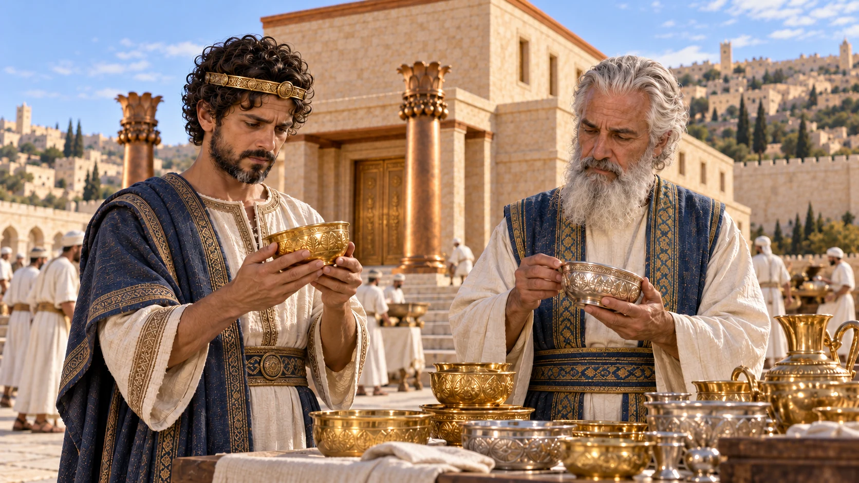 Remaining silver provides vessels while temple worship continues.