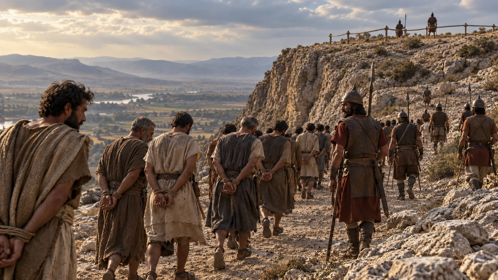 Judah takes captives to a cliff after the victory.