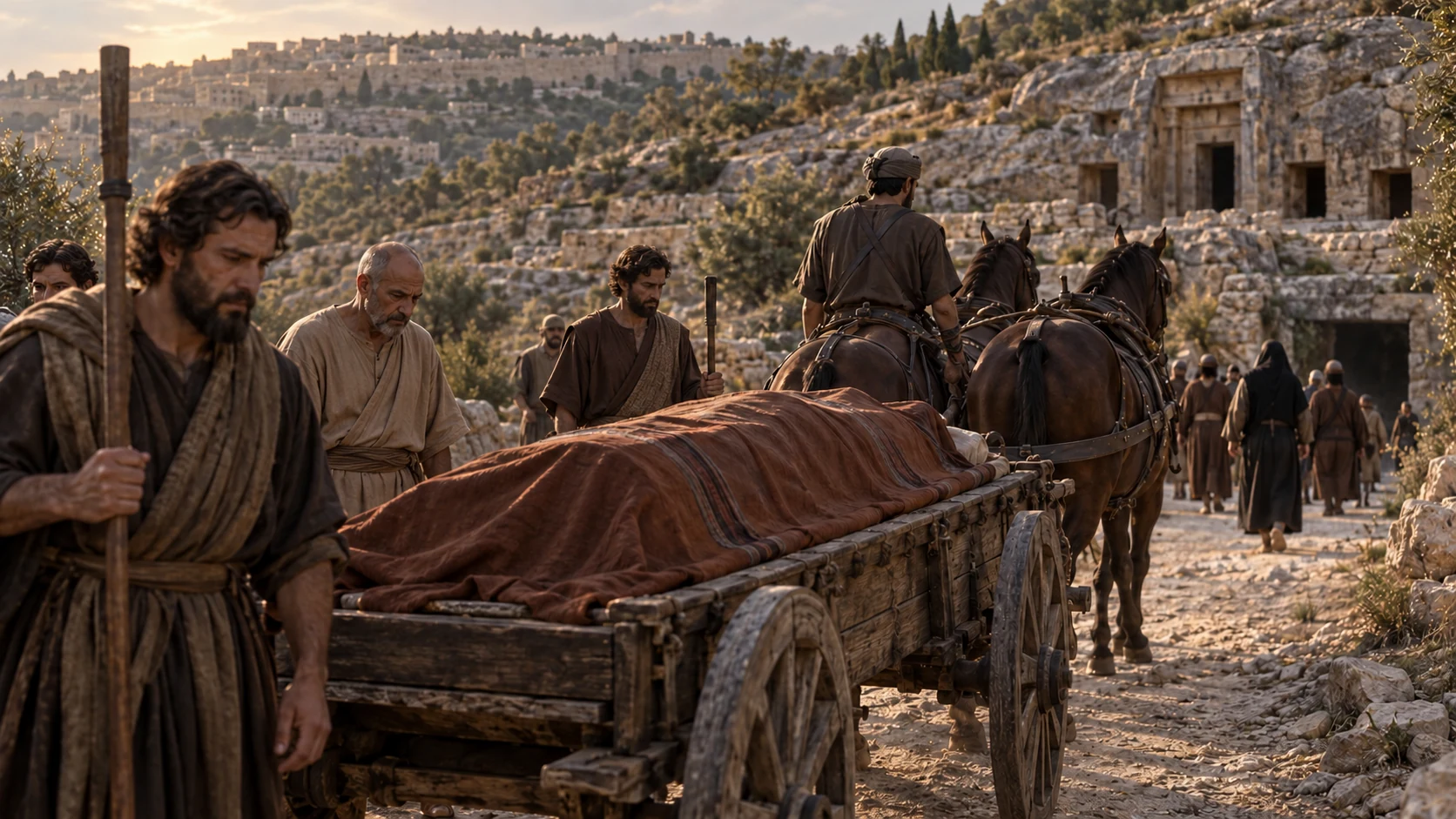 Amaziah is carried by horses and buried with his fathers.