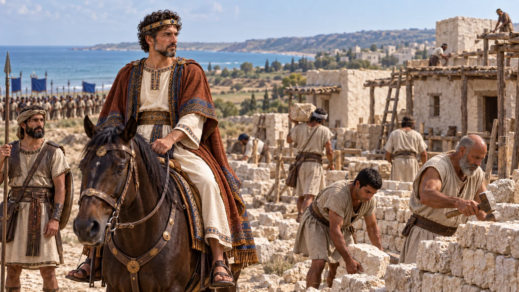 Uzziah breaks Philistine walls and builds cities in their territory.