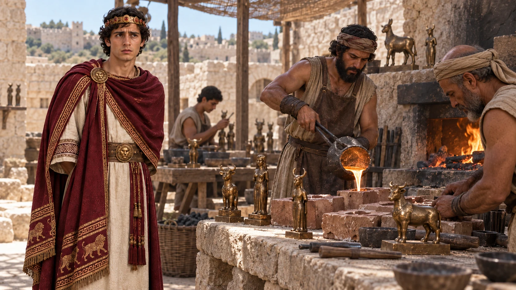 Ahaz commissions cast images for the Baals.