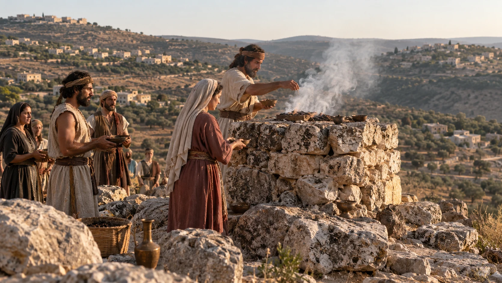 Ahaz establishes high places for incense throughout Judah.