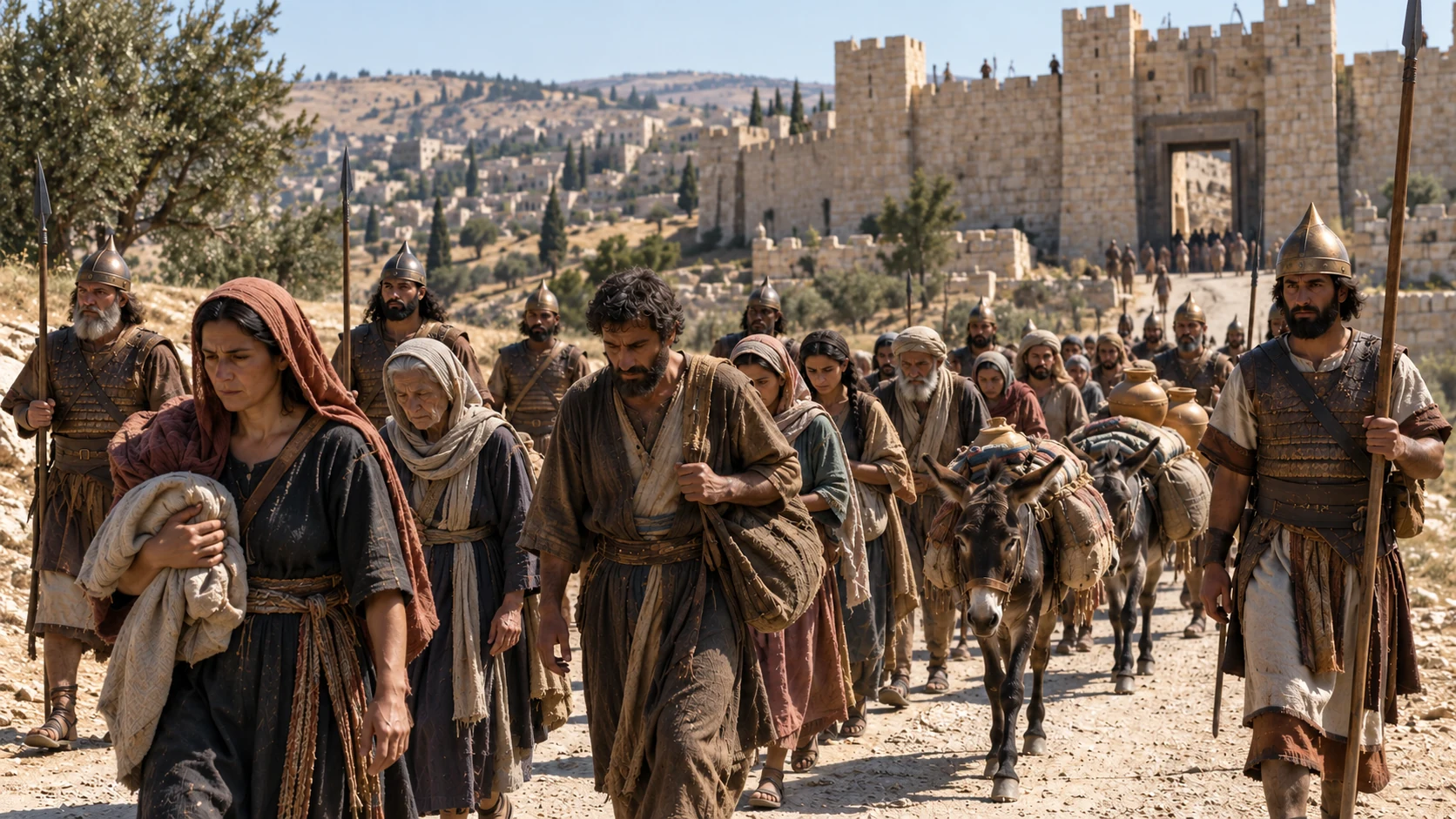 Israel’s army brings Judah’s captives and spoil to Samaria.