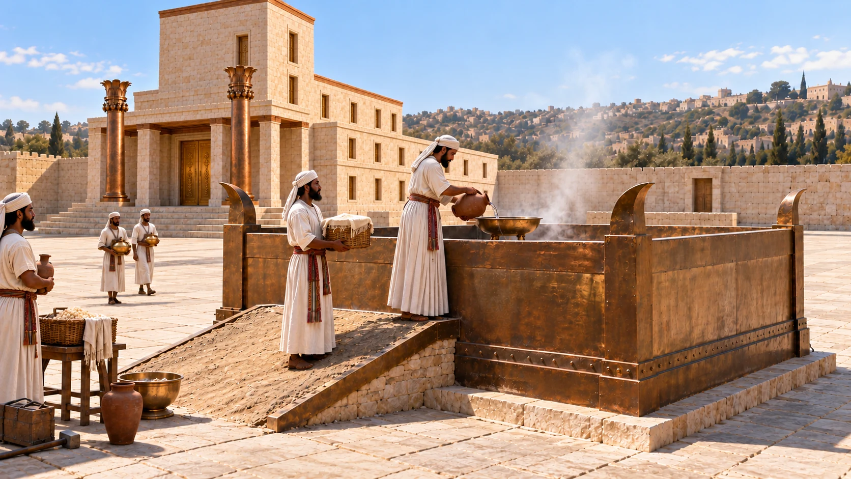 Abundant offerings restore the service of the temple.