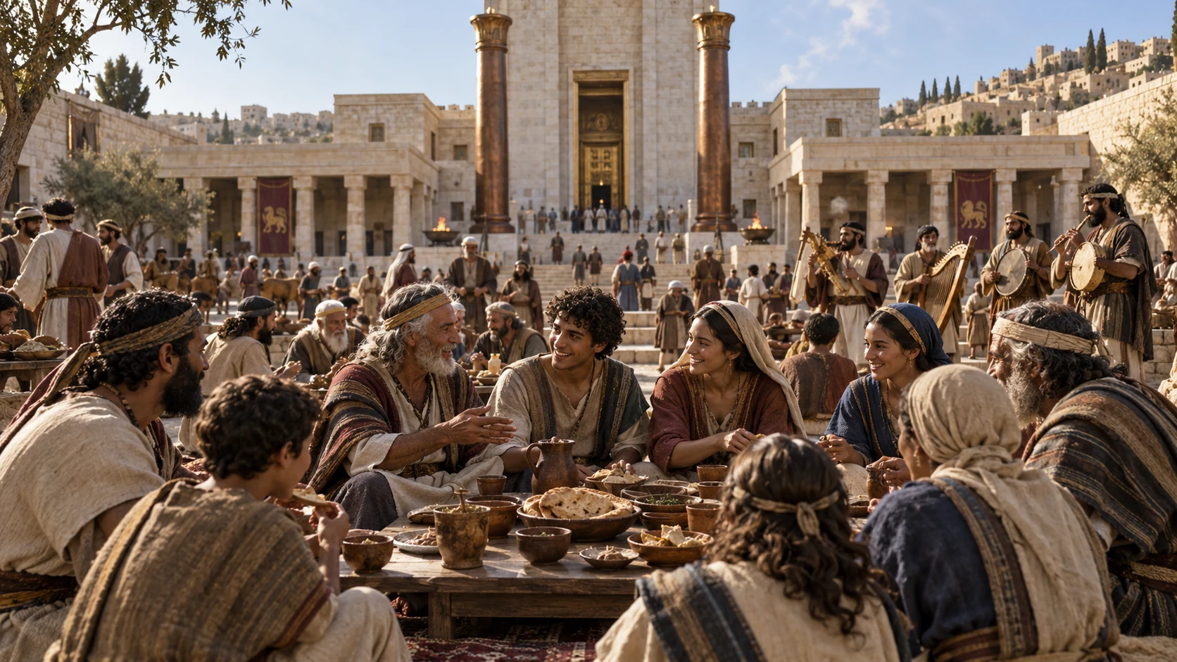 The assembly agrees to continue the feast for another joyful week.