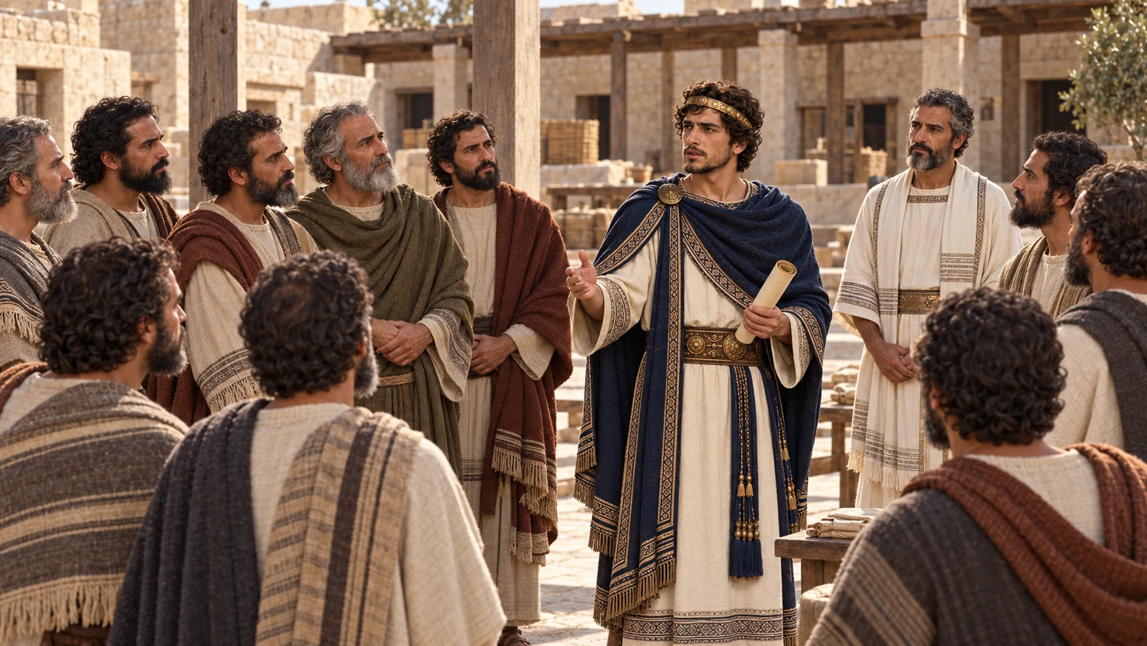 Ten officers serve under Conaniah and Shimei by royal and priestly appointment.