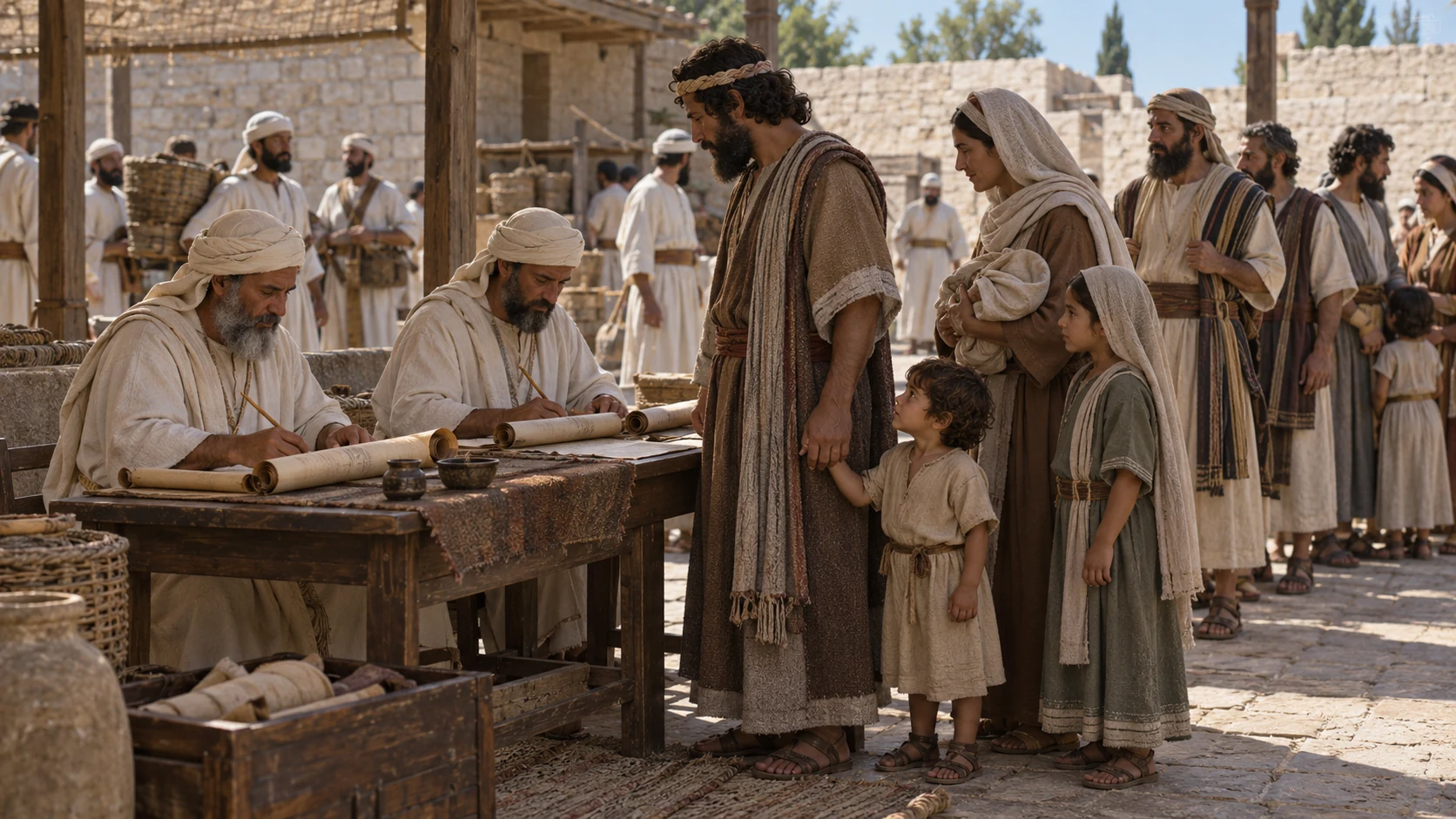 Priests and Levites are enrolled by family and division for their service.