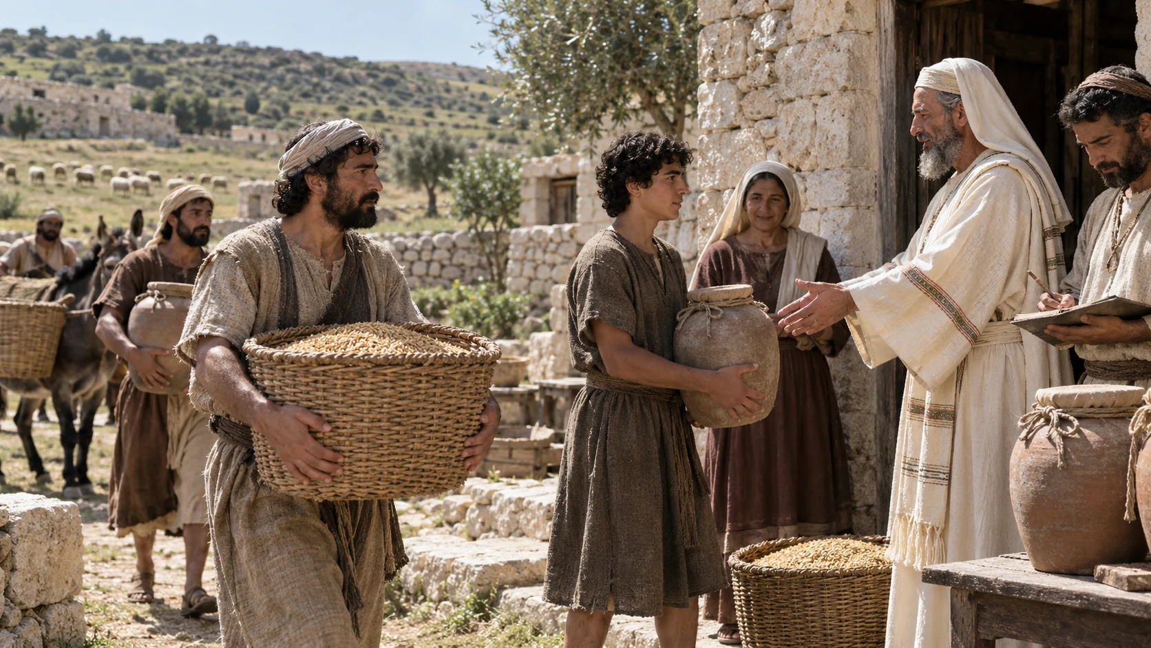 Designated men bring portions to priests and Levites in their cities.