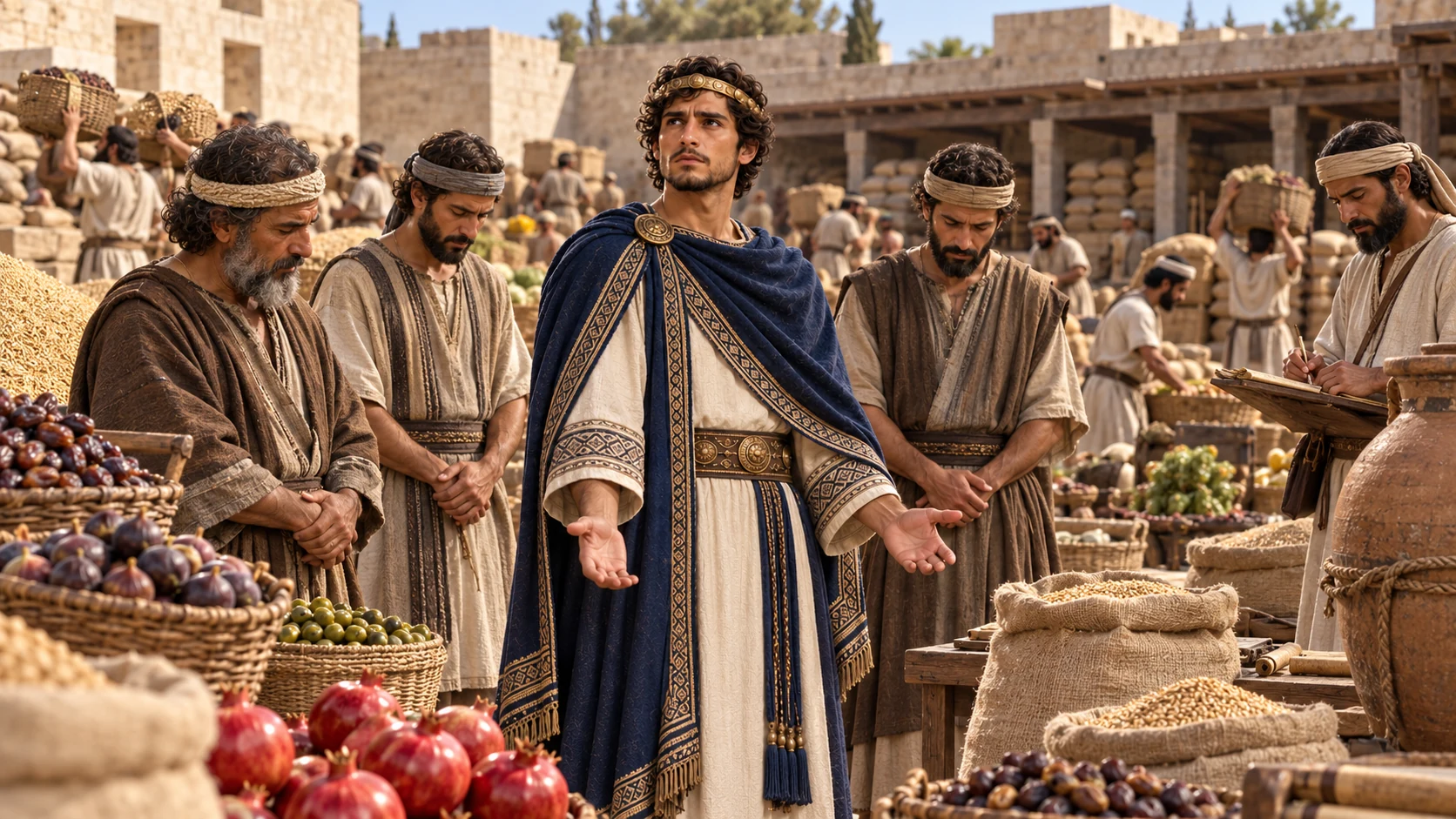 Hezekiah and the officials see the heaps and bless Yahweh and Israel.