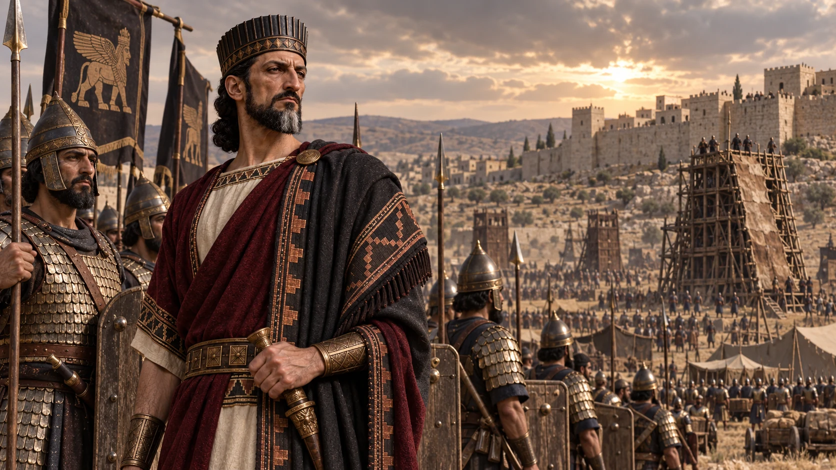Sennacherib encamps against Judah’s fortified cities.