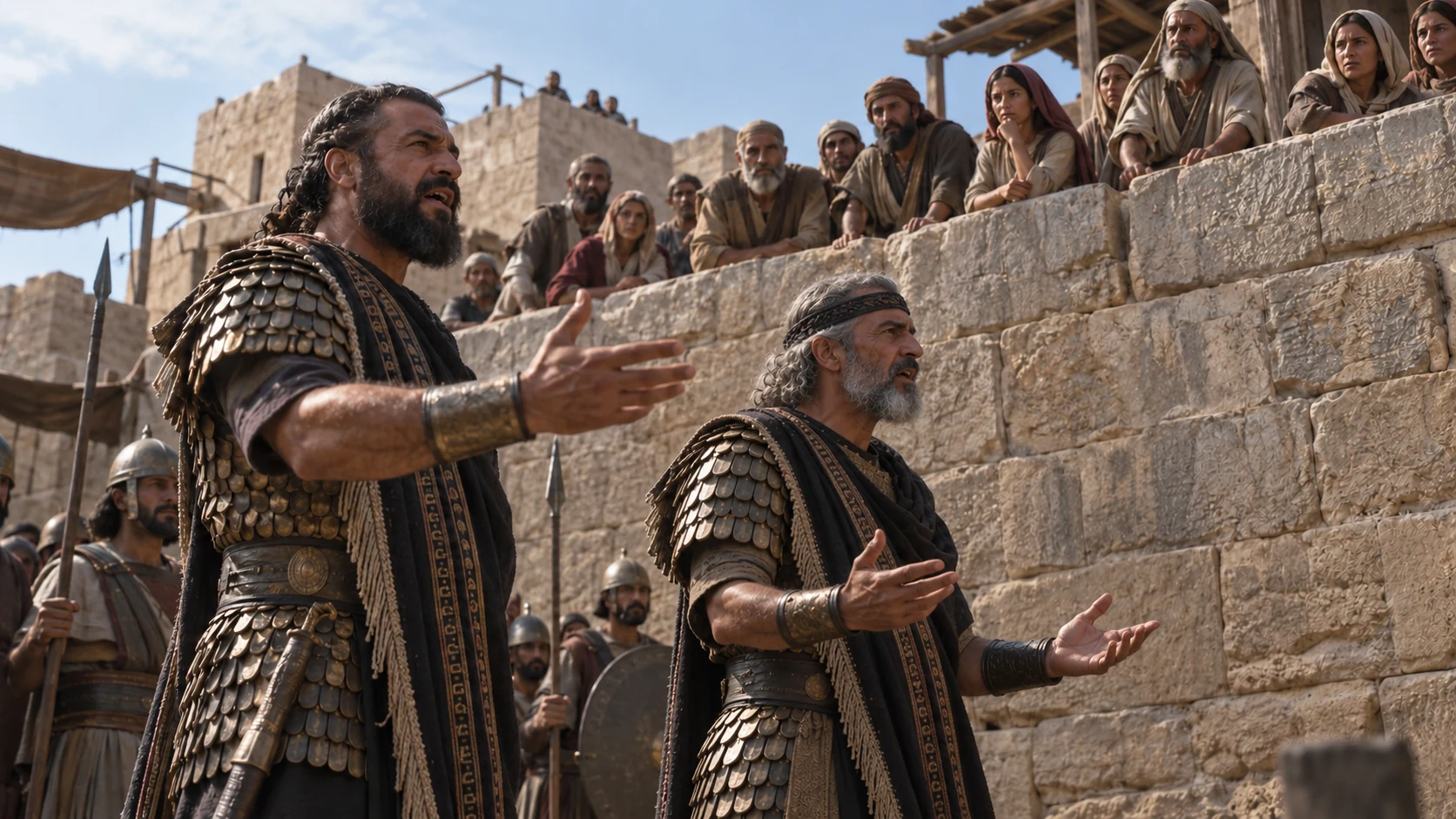 The servants urge disbelief and speak against Yahweh and Hezekiah.