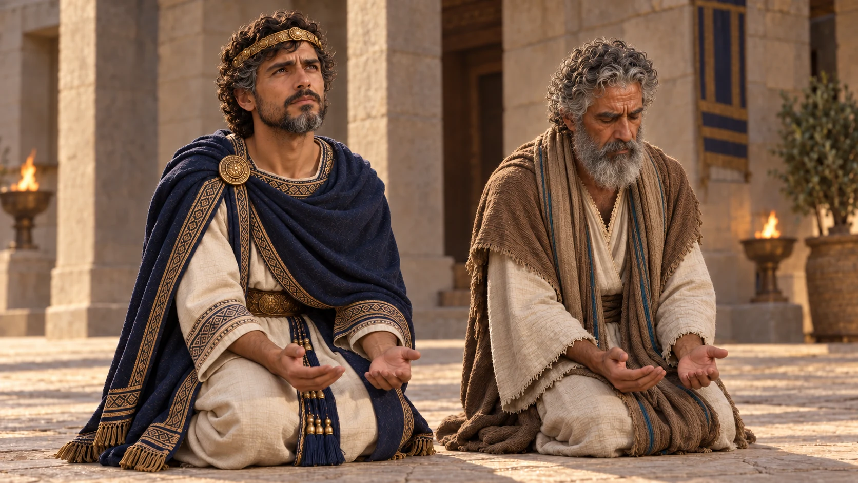 Hezekiah and Isaiah pray and cry out to heaven.
