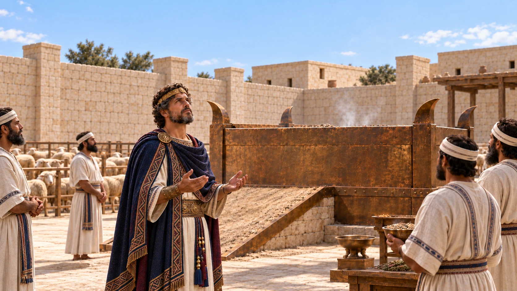 Manasseh restores the altar and commands Judah to serve Yahweh.