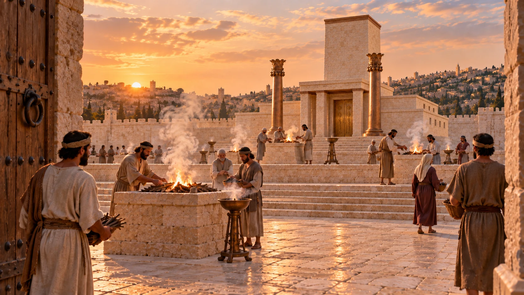 Altars for heaven’s host occupy the temple’s two courts.