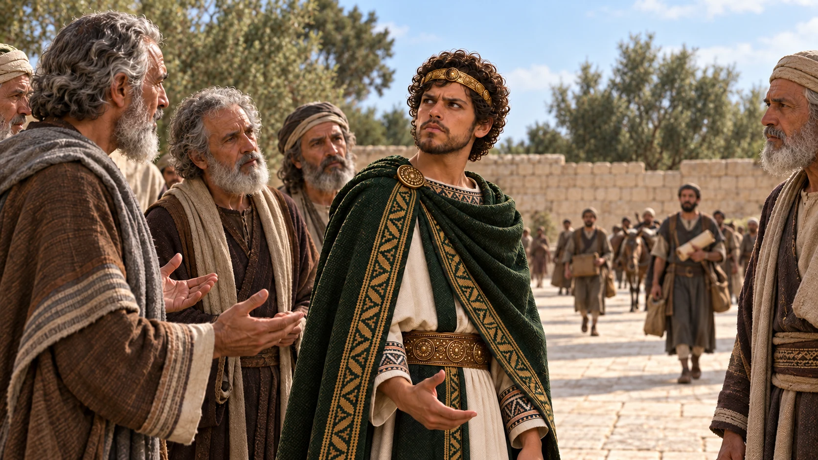 Josiah gathers the elders of Judah and Jerusalem.