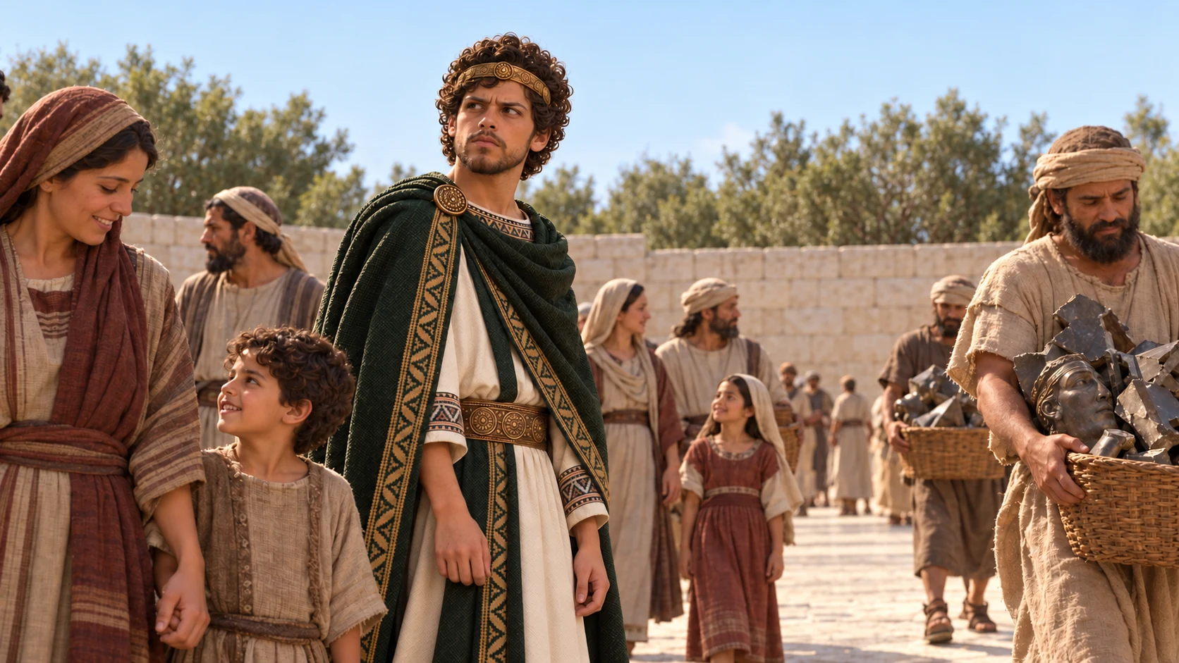 Josiah removes the abominations and the people continue serving Yahweh.
