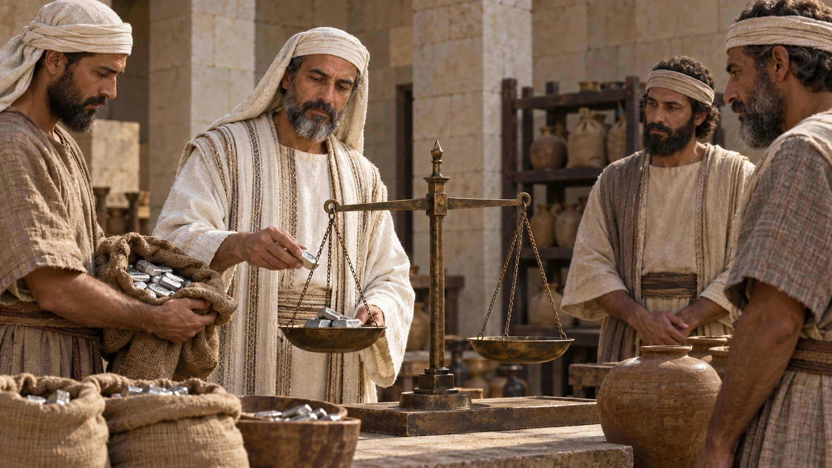 Levites deliver the collected silver to Hilkiah for the temple repairs.