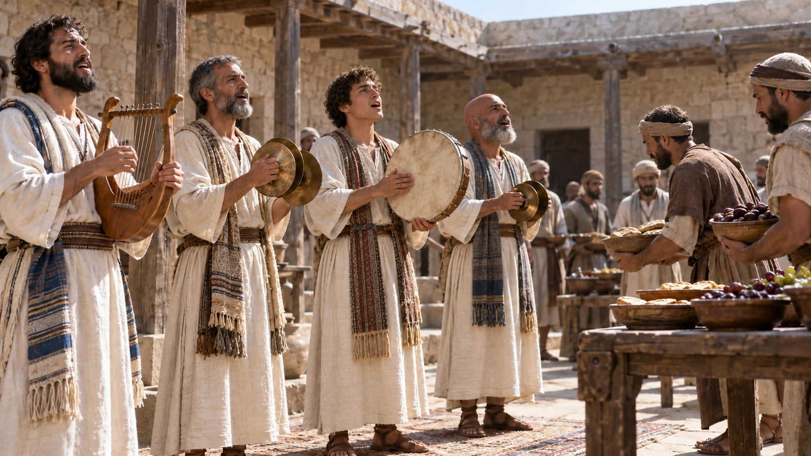 Singers and gatekeepers remain serving while their brothers provide for them.