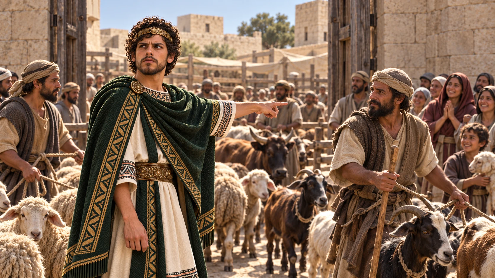 Josiah provides abundant lambs, goats, and cattle from his possessions.
