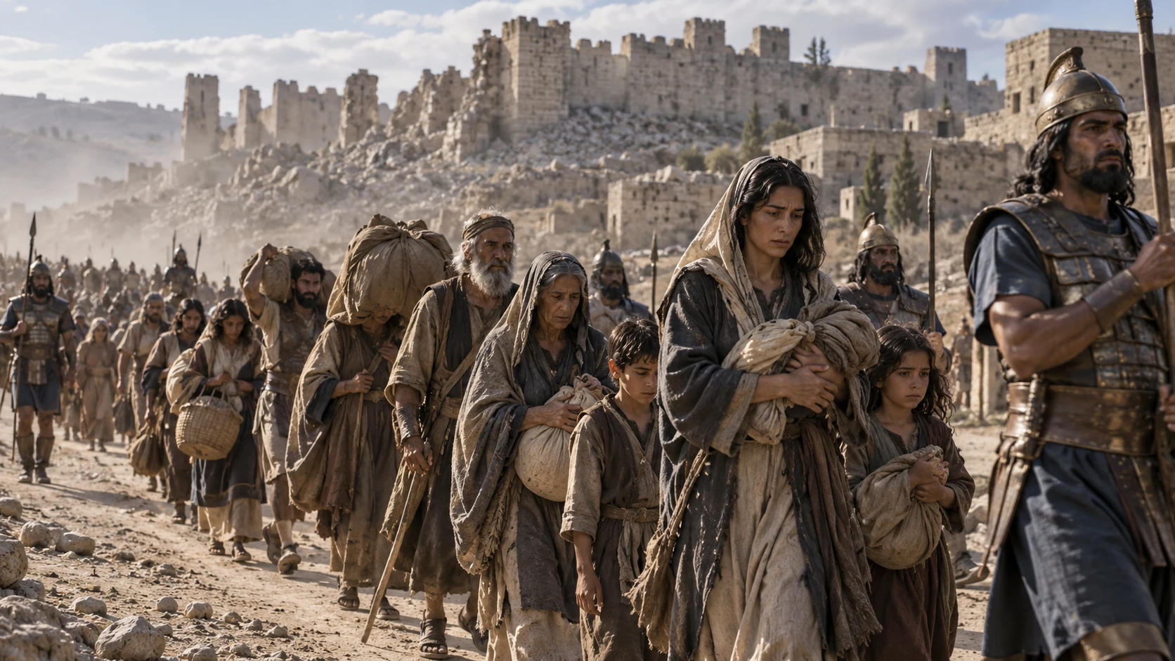 Survivors leave Judah and become servants in Babylon.