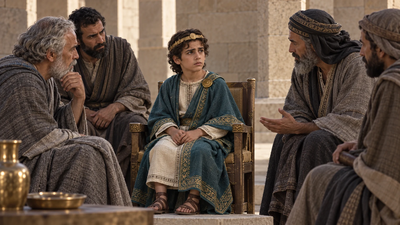 Eight-year-old Jehoiachin begins his brief reign in Jerusalem.