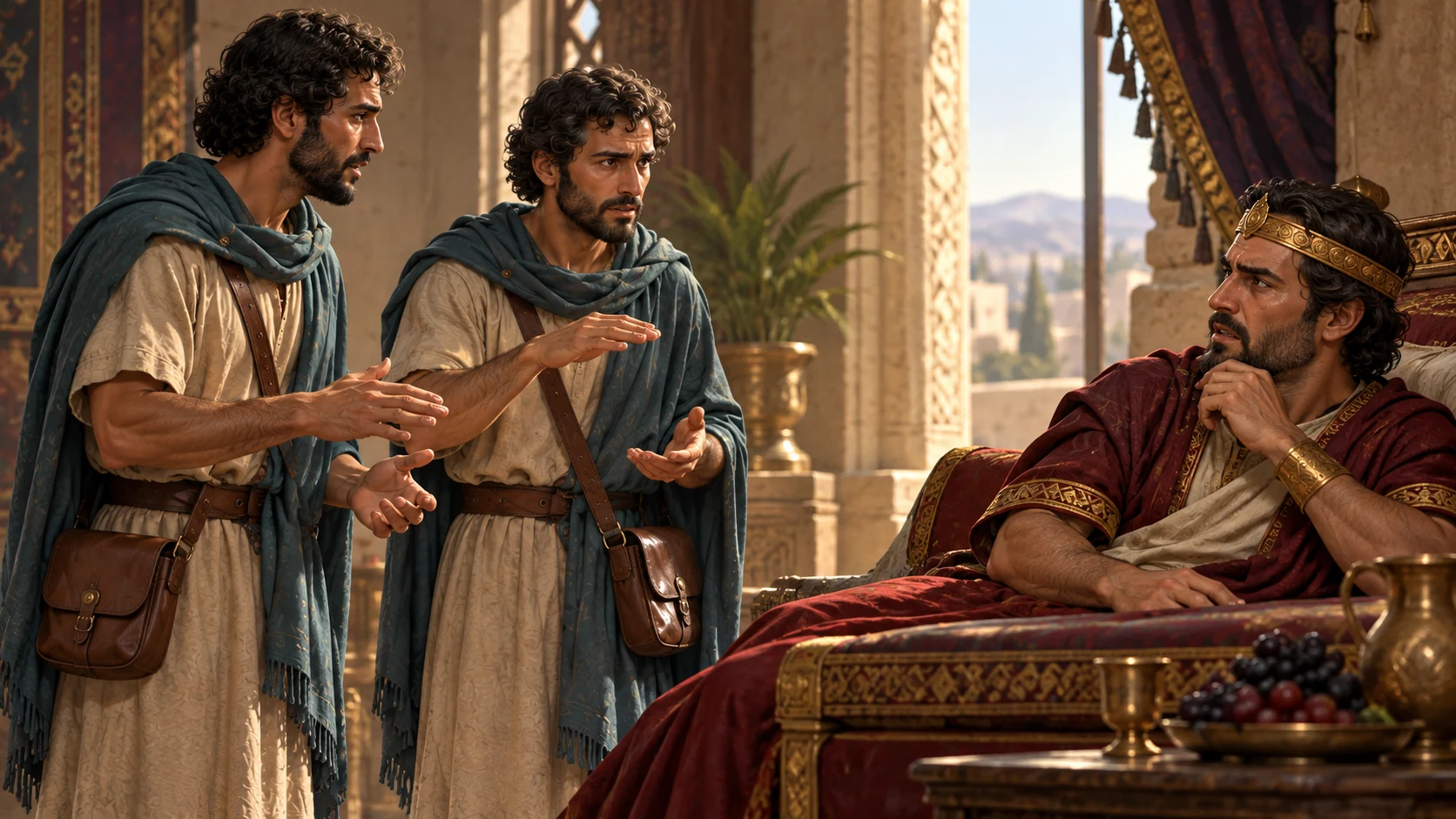 The messengers describe Elijah as Ahaziah recognizes him.