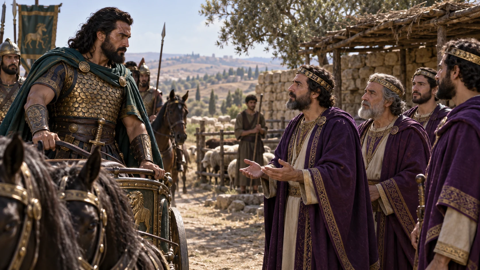 At Beth-eked, Jehu meets relatives of Ahaziah of Judah and questions their purpose.