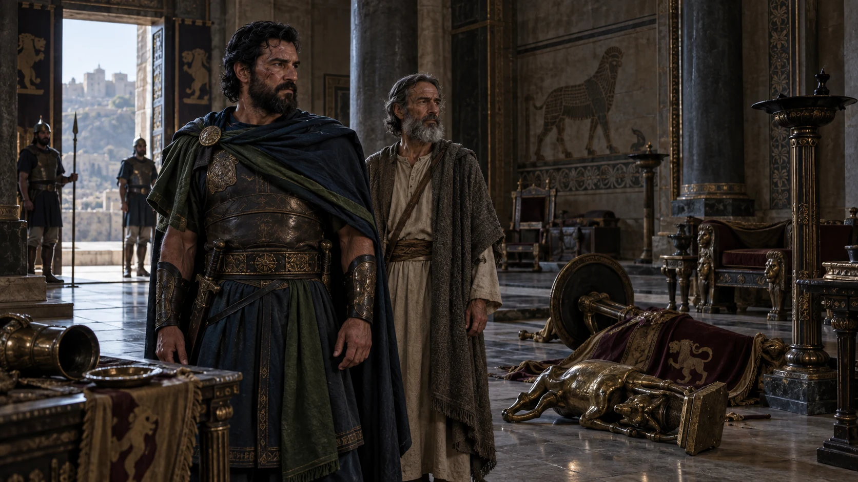 Jehu reaches Samaria; abandoned Ahab court emblems mark the end of its surviving household.