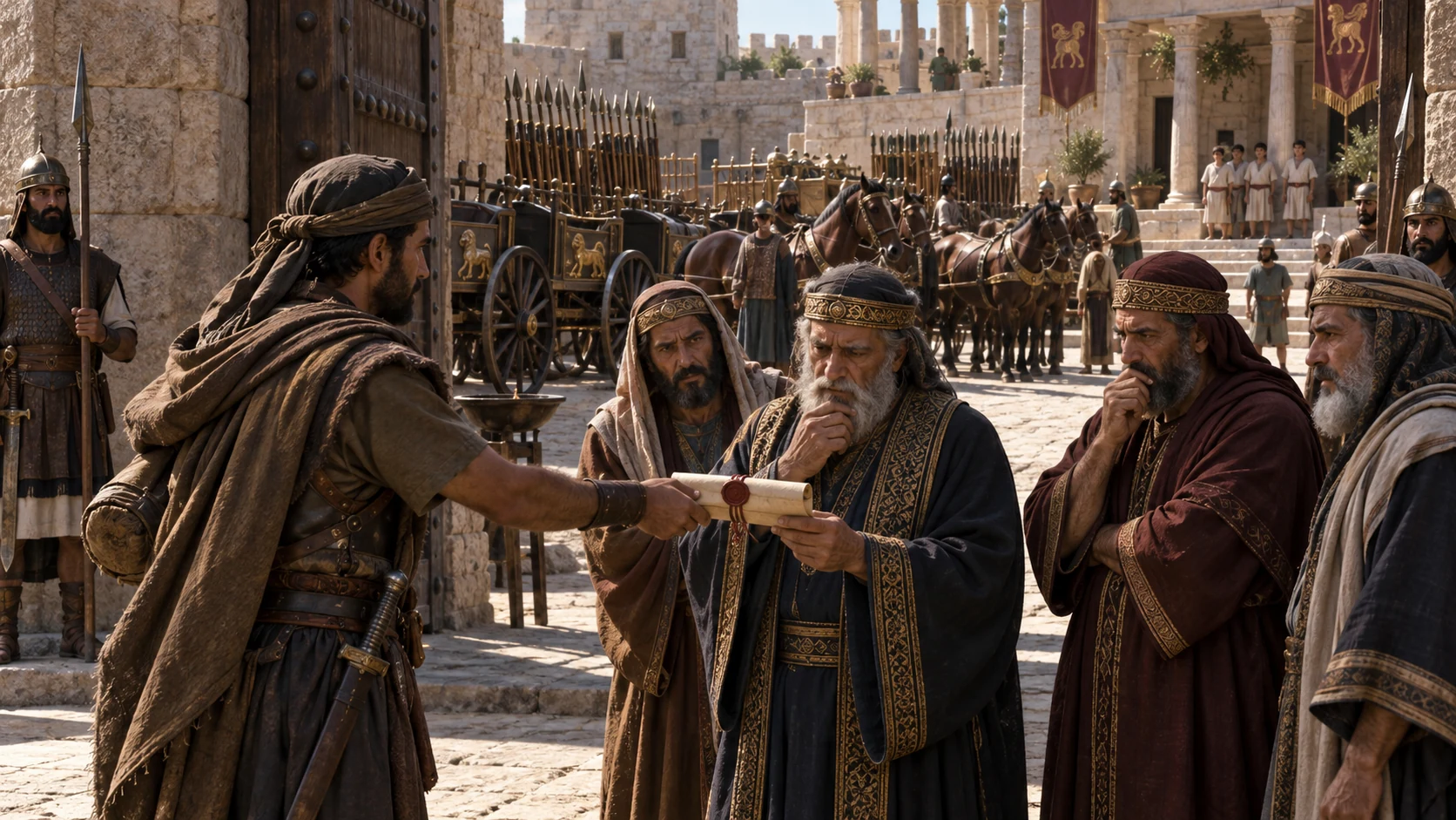 Jehu’s letter points to the city’s chariots, horses, walls, and weapons as its means of defense.