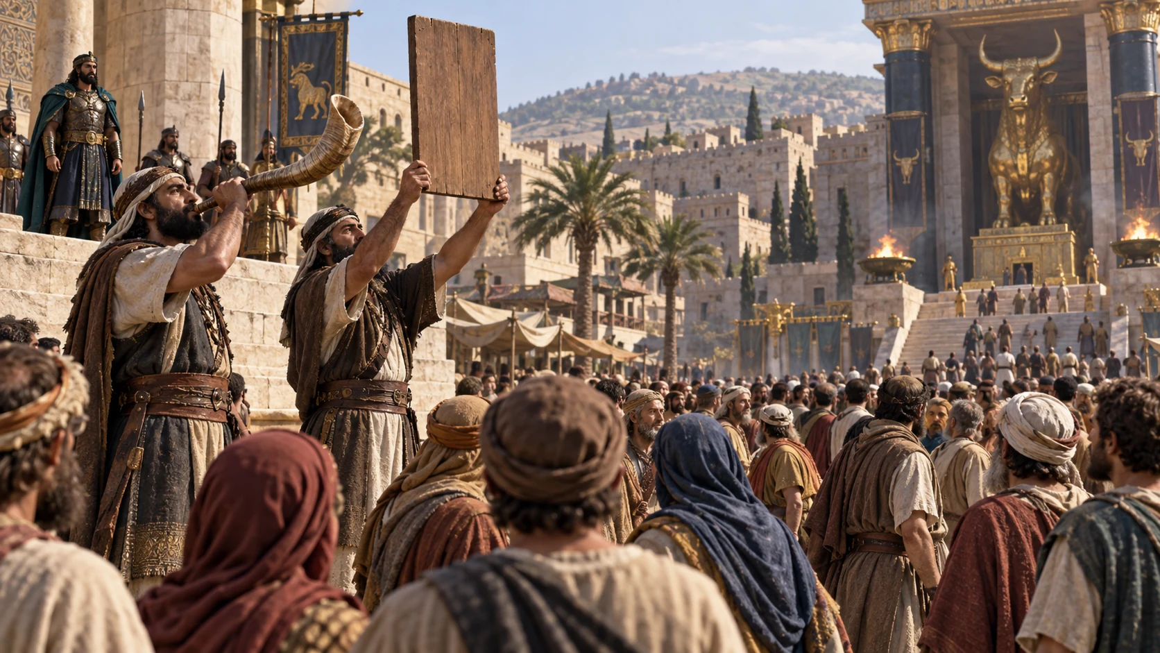 Heralds proclaim Jehu’s order for a solemn assembly dedicated to Baal.