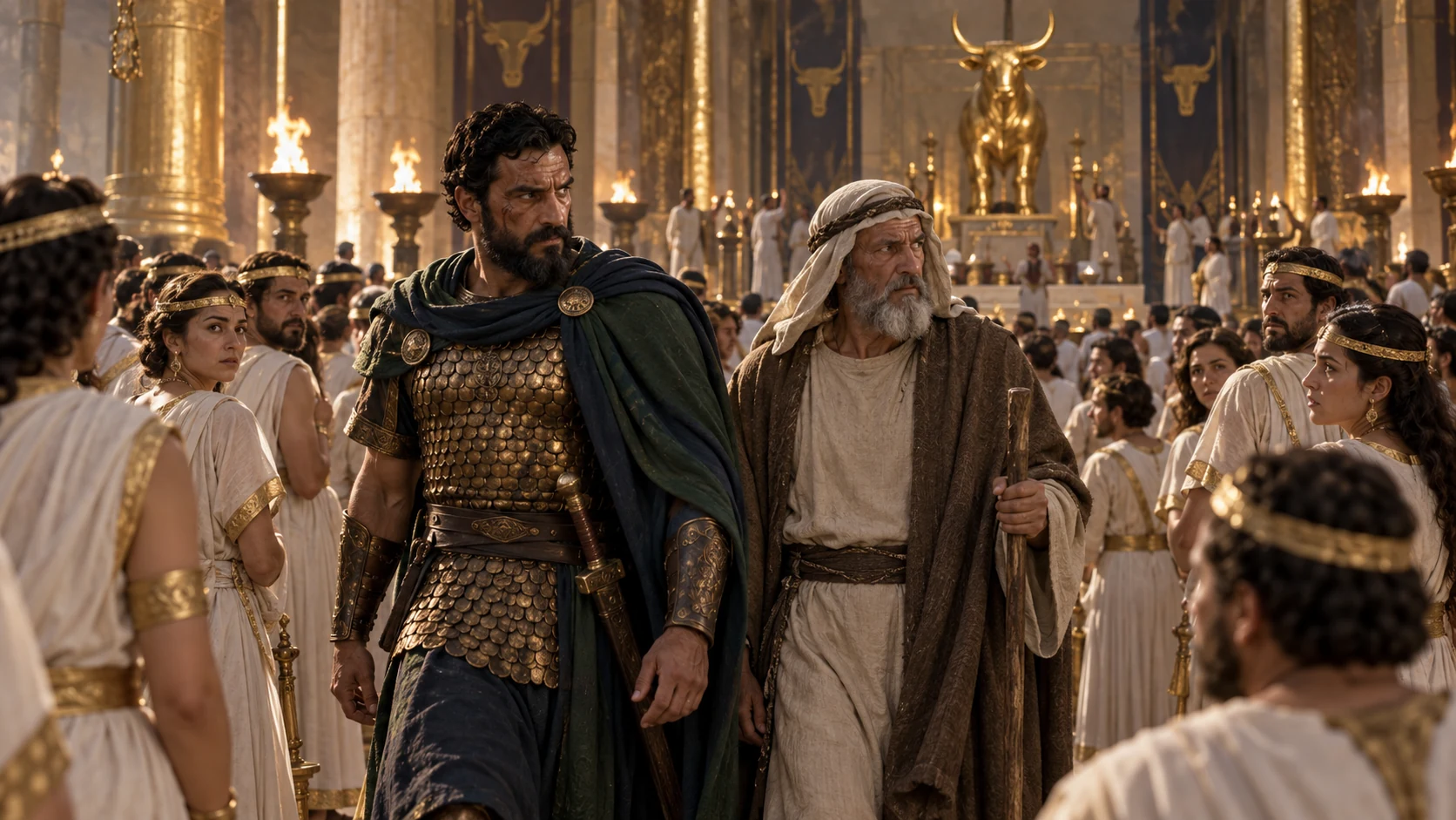 Jehu and Jehonadab enter the temple and require worshipers to confirm no servant of Yahweh is present.