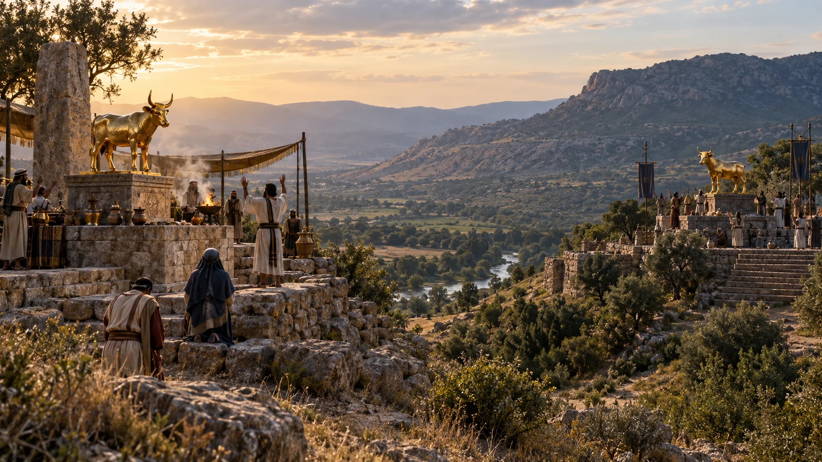 At Bethel and Dan, golden calf shrines still stand despite Jehu’s campaign against Baal.