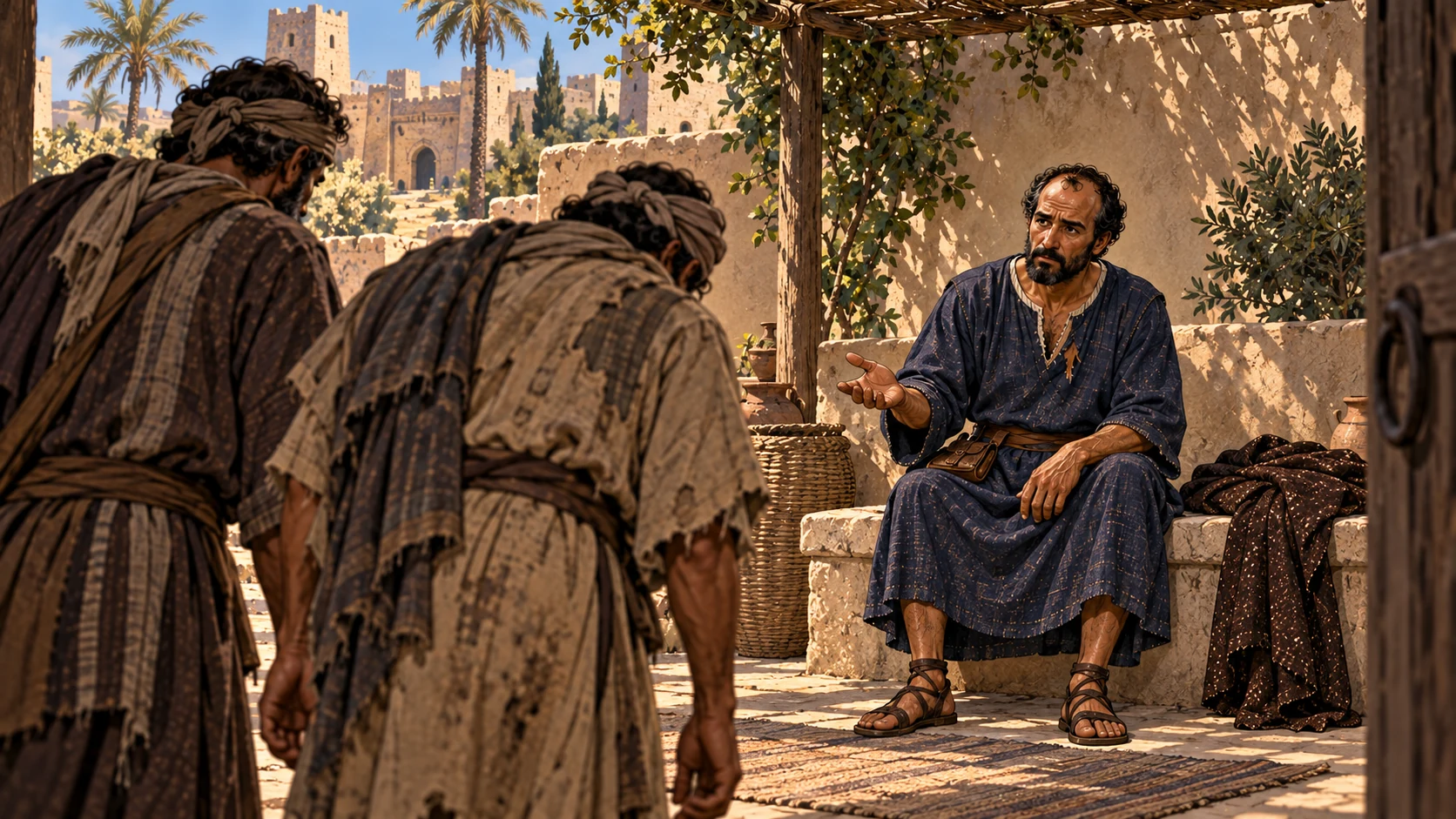 Tired searchers report back to Elisha seated in Jericho.