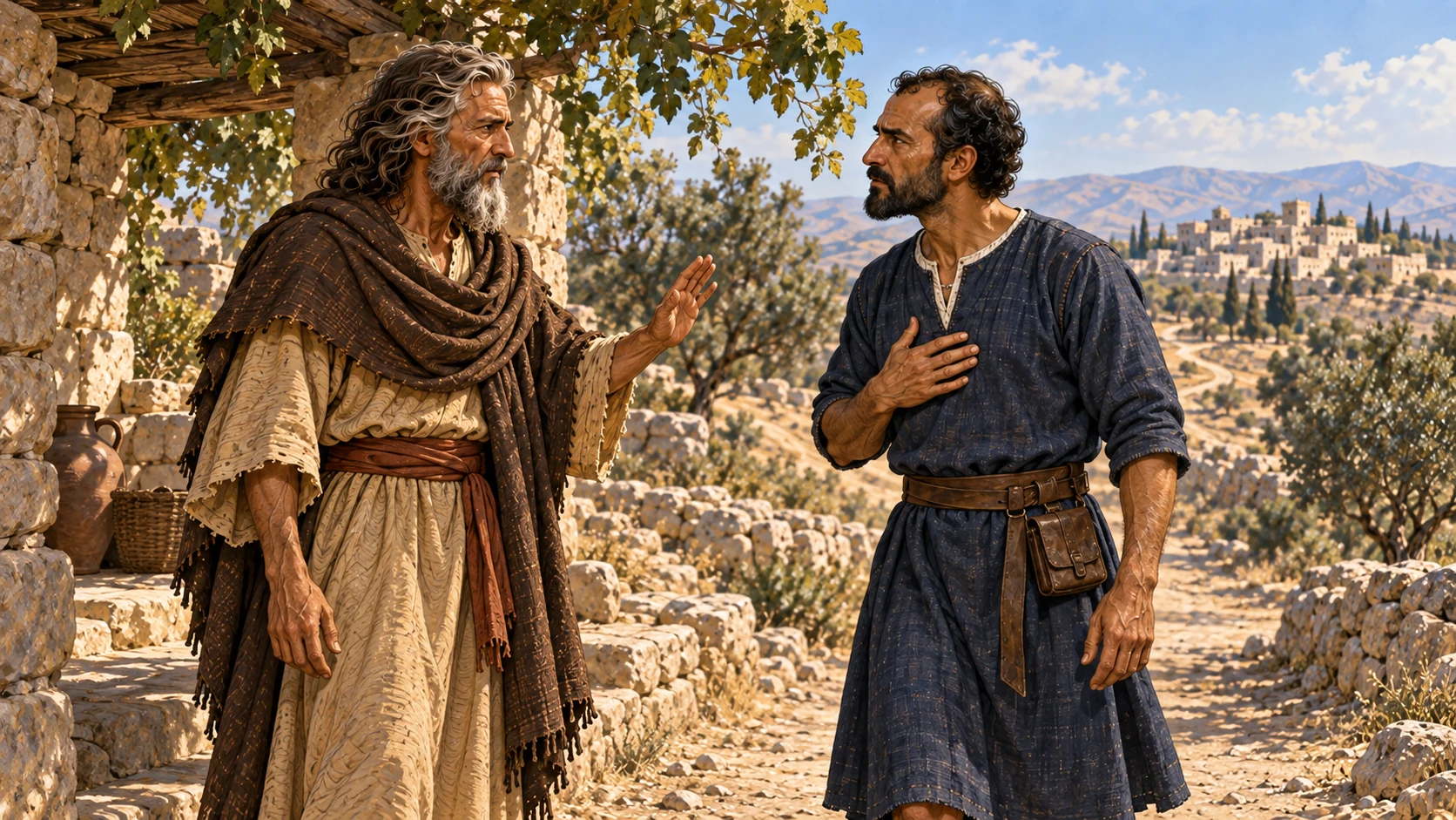 At a fork toward Bethel, Elisha answers Elijah face to face.